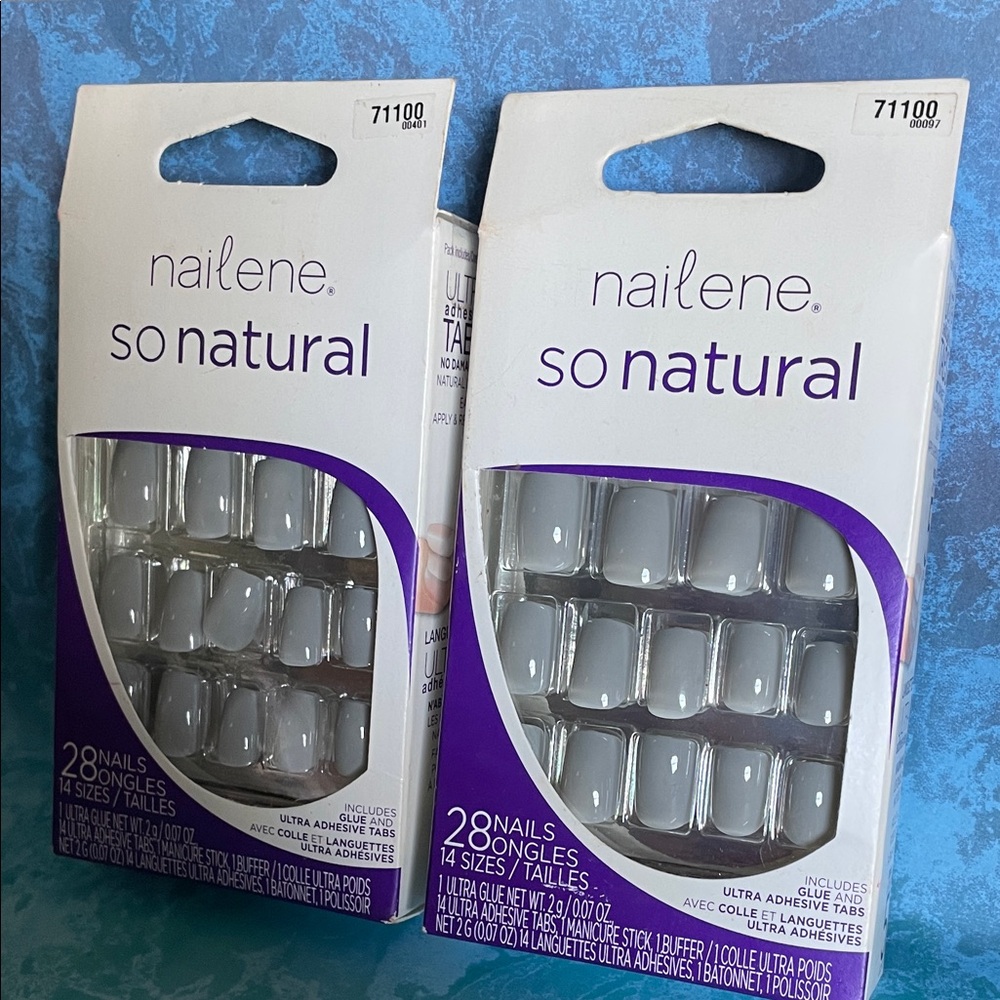 NAILENE NIB So Natural False Nails Gray x2